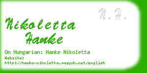 nikoletta hanke business card